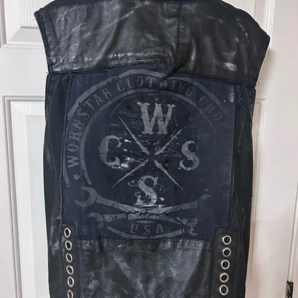 Wornstar custom Vest with American Flag Design - Picture 2 of 4